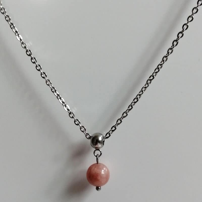 Collier perle pierre de soleil (2)