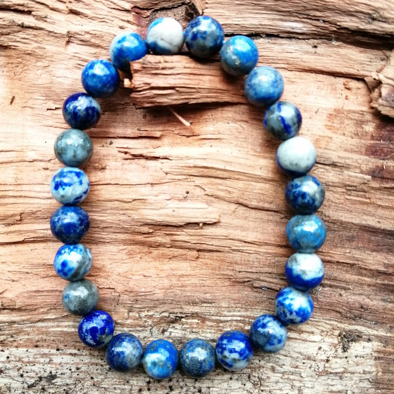 Bracelet boule pierre lapis – lazuli (3)